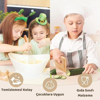 Montessori Tavşan Temalı Ahşap Mutfak Seti Çocuk Eğitici Oyuncak - MAKKA