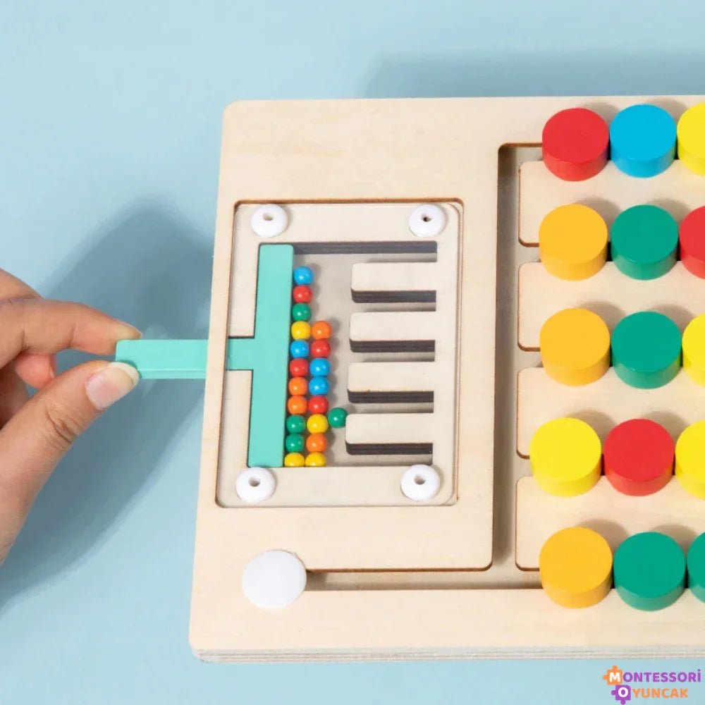 Montessori Top Eşleştirme Oyunu Ahşap Motor Beceri Eğitici Set - MAKKA