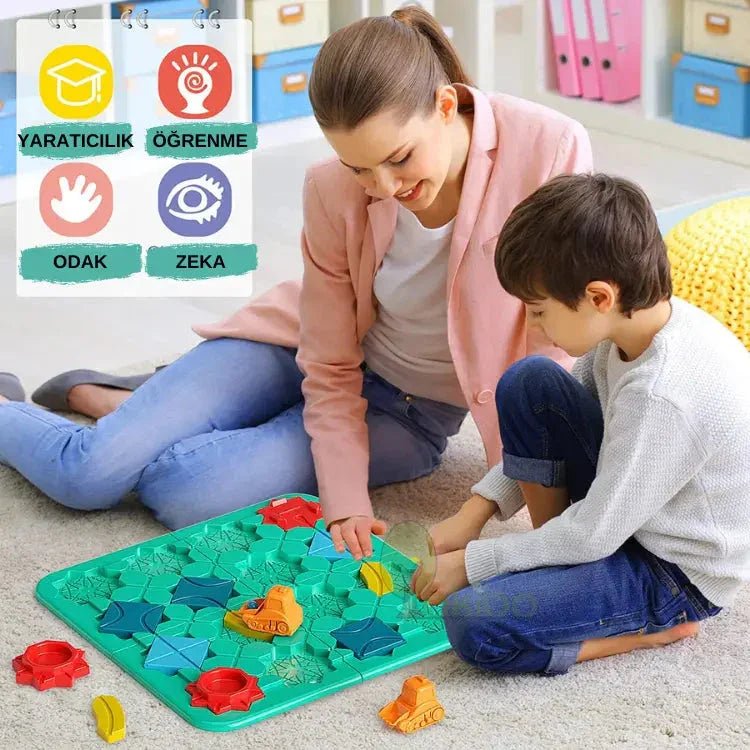 Montessori Yol Labirenti Araba Bulmaca Zeka Oyunu - MAKKA