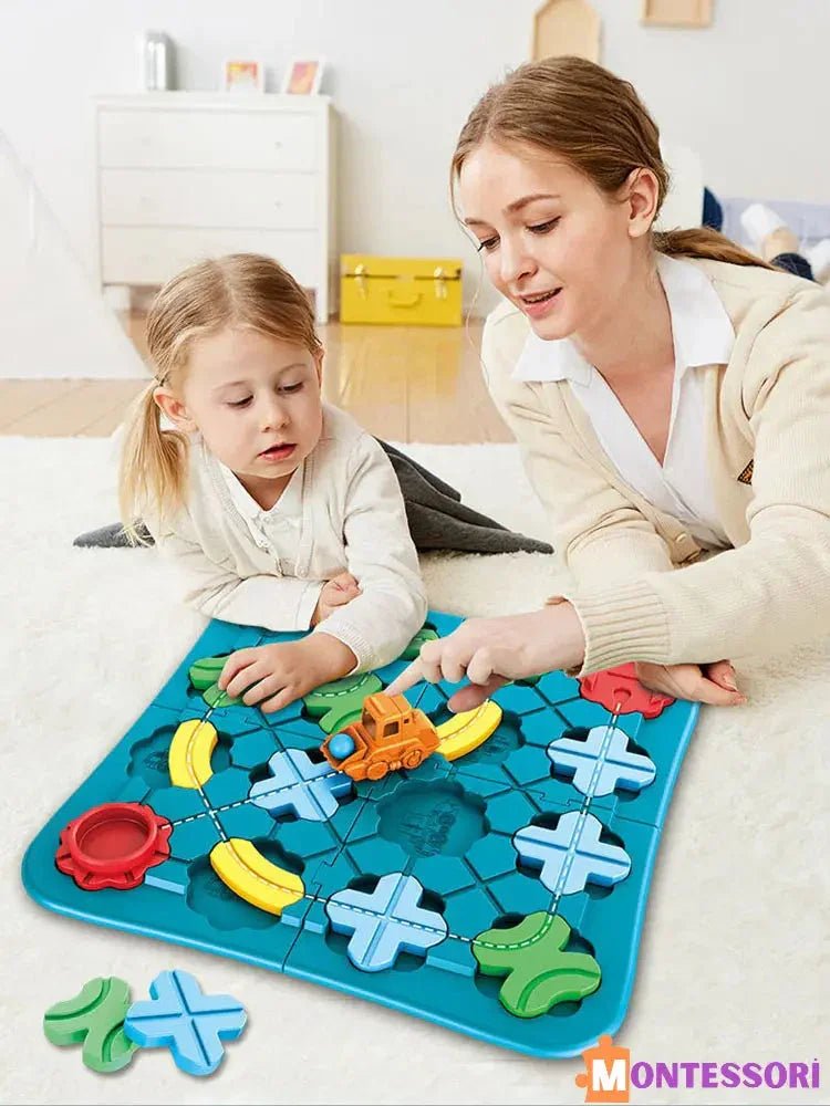 Montessori Yol Labirenti Araba Bulmaca Zeka Oyunu - MAKKA