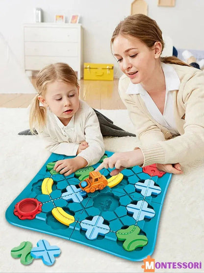 Montessori Yol Labirenti Araba Bulmaca Zeka Oyunu - MAKKA
