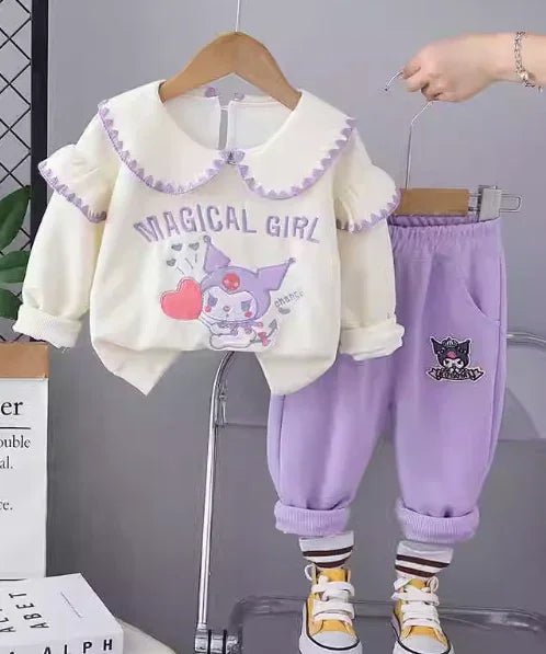 Mor Baskılı Kız Çocuk Takım, Yumuşak Pamuklu 1 - 5 Yaş Konforlu - MAKKA