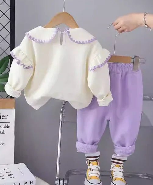 Mor Baskılı Kız Çocuk Takım, Yumuşak Pamuklu 1 - 5 Yaş Konforlu - MAKKA