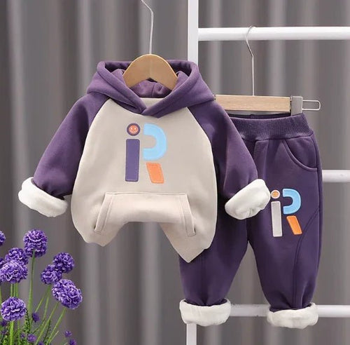 Mor Pamuklu Erkek Çocuk Takım Rahat Esnek Bedenler 1 - 5 Yaş - MAKKA