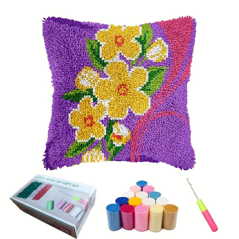 Nakış Kanca Kiti Desenli Yastık Kılıfı DIY El Sanatları Seti - MAKKA