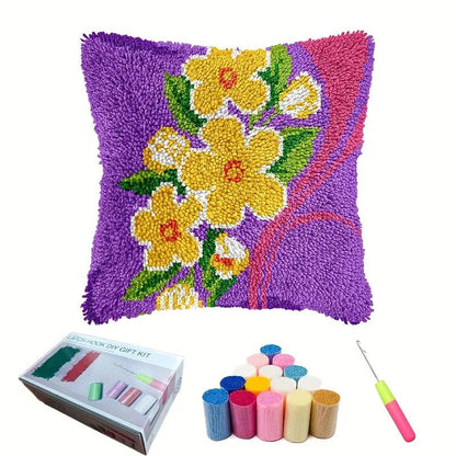 Nakış Kanca Kiti Desenli Yastık Kılıfı DIY El Sanatları Seti - MAKKA