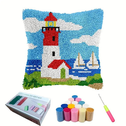 Nakış Kanca Kiti Desenli Yastık Kılıfı DIY El Sanatları Seti - MAKKA