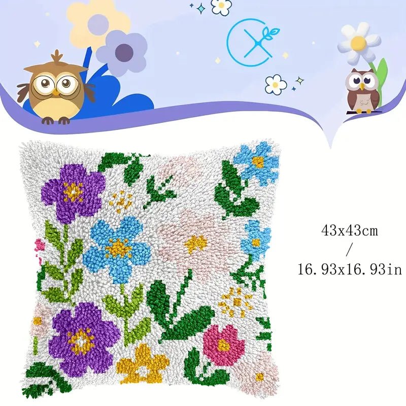 Nakış Kanca Kiti Desenli Yastık Kılıfı DIY El Sanatları Seti - MAKKA