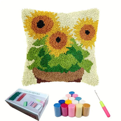 Nakış Kanca Kiti Desenli Yastık Kılıfı DIY El Sanatları Seti - MAKKA