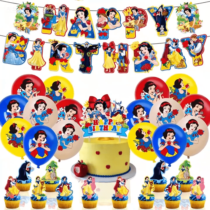 Pamuk Prenses 30 Parça Pembe Altın Doğum Günü Parti Seti - MAKKA