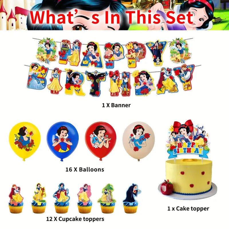 Pamuk Prenses 30 Parça Pembe Altın Doğum Günü Parti Seti - MAKKA