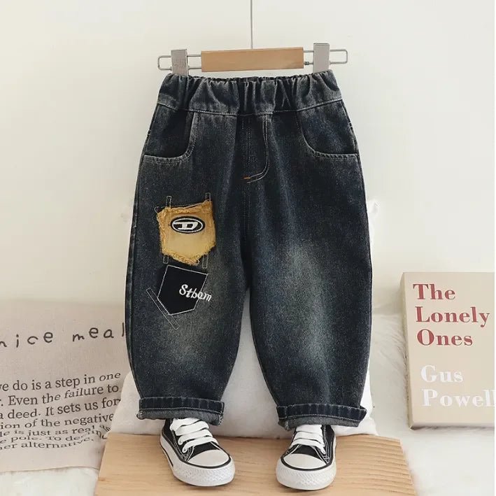 Pamuklu Baskılı Sweatshirt ve Eskitme Kot 2 Parça Takım - MAKKA