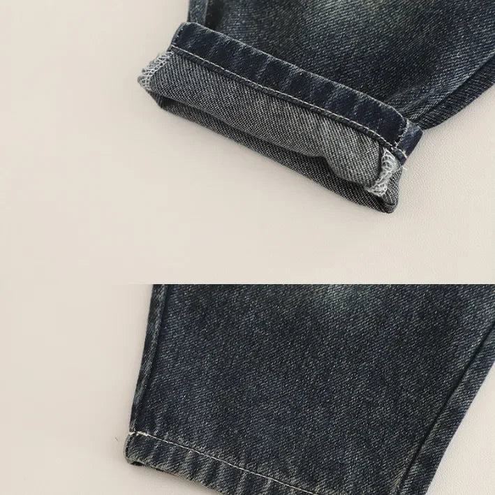 Pamuklu Baskılı Sweatshirt ve Eskitme Kot 2 Parça Takım - MAKKA