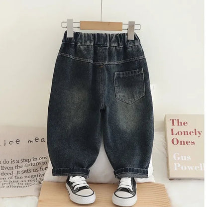 Pamuklu Baskılı Sweatshirt ve Eskitme Kot 2 Parça Takım - MAKKA