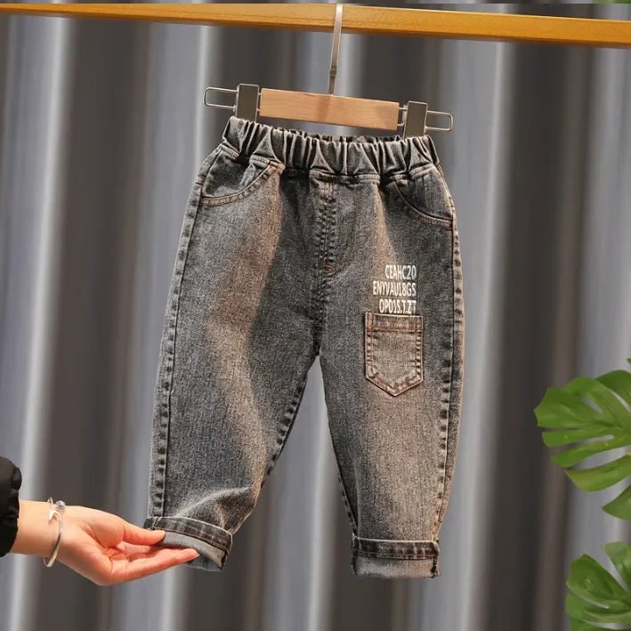 Pamuklu Baskılı Tişört Ekose Gömlek ve Eskitme Pantolon Takım - MAKKA