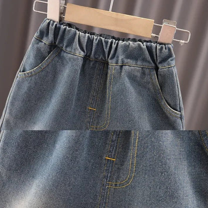 Pamuklu Baskılı Tişört Kareli Gömlek Denim Pantolon 3'lü Takım - MAKKA
