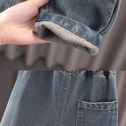 Pamuklu Baskılı Tişört Kareli Gömlek Denim Pantolon 3'lü Takım - MAKKA