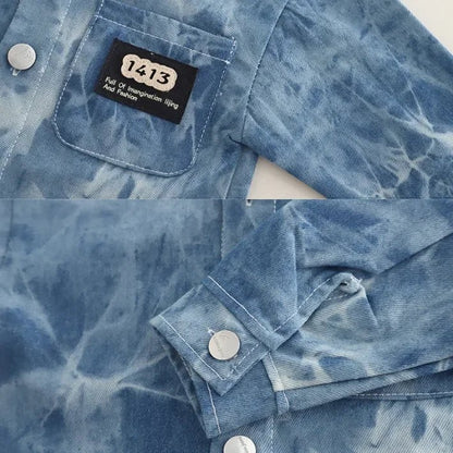 Pamuklu Baskılı Tişörtlü Kot Gömlekli 3 Parça Erkek Çocuk Takım - MAKKA