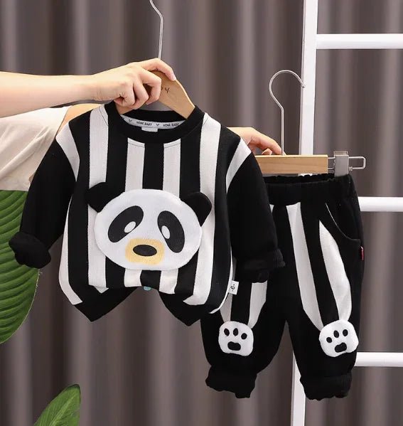 Pamuklu Panda Desenli Siyah Beyaz Çocuk Takımı 1–5 Yaş - MAKKA