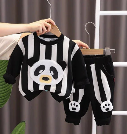 Pamuklu Panda Desenli Siyah Beyaz Çocuk Takımı 1–5 Yaş - MAKKA