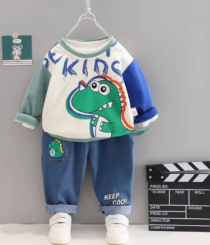 Pamuklu Uzun Kollu Erkek Çocuk Takım 1 - 5 Yaş Bol Kesim - MAKKA