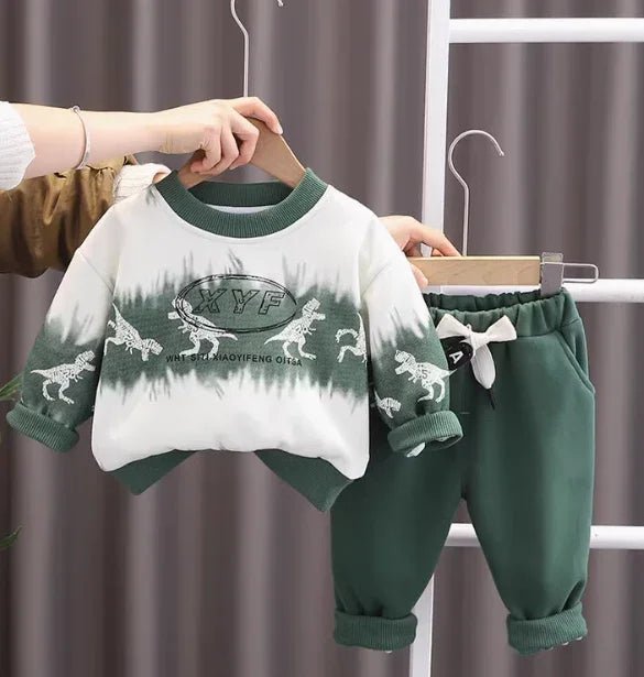 Pamuklu Yeşil Alt Üst Çocuk Takımı Rahat Esnek 1 - 6 Yaş - MAKKA