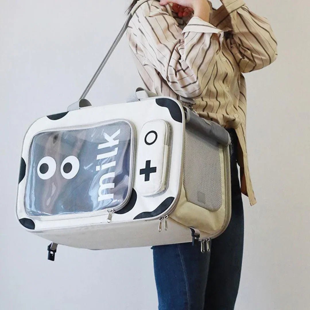 Paw Star İnek Desenli Tekerlekli Evcil Hayvan Taşıma Çantası - MAKKA