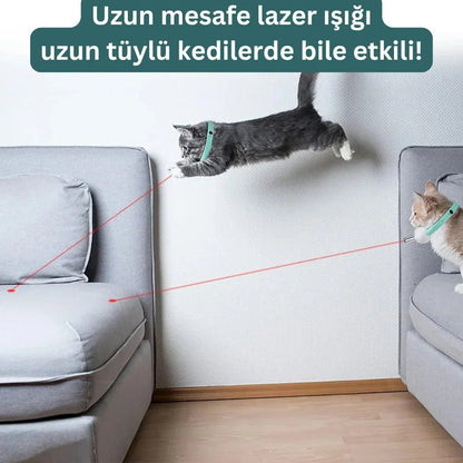 Paw Star LED Işıklı Otomatik Kedi Oyuncağı, Lazer Işık Başlığı - MAKKA