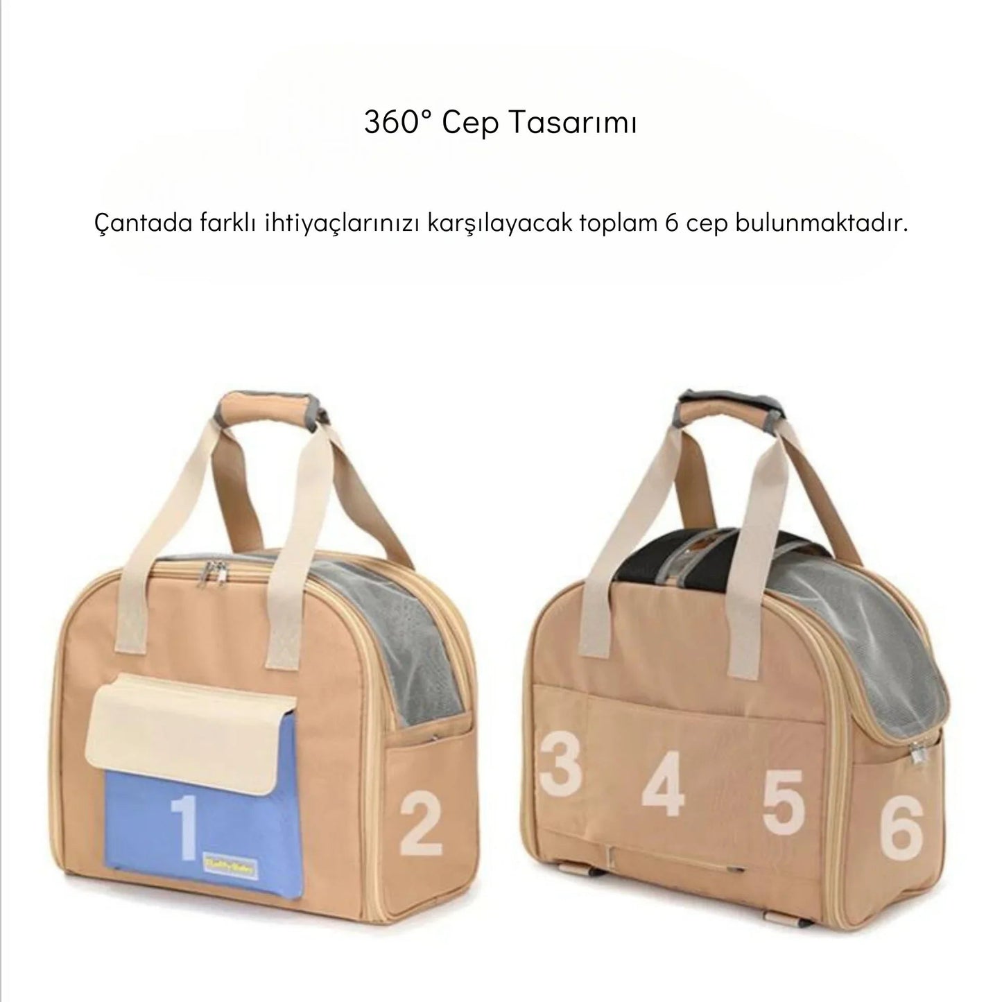 Paw Star Şık Tasarım Evcil Hayvan Taşıma Çantası - MAKKA