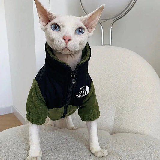 Paw Star The Cat Face Polar Ceket Kedi Kıyafeti - MAKKA