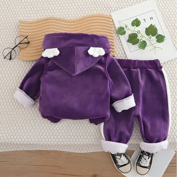 Peluş Astarlı Kapüşonlu 3 Parça Kız Çocuk Kış Takımı - MAKKA