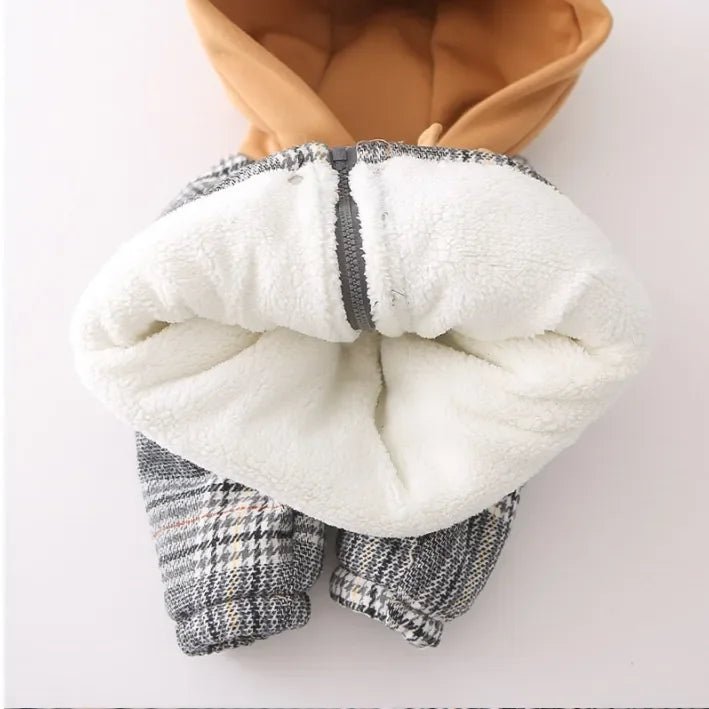 Peluş Astarlı Kapüşonlu Ayıcık Cepli Çocuk Ceket 1 - 5 Yaş - MAKKA