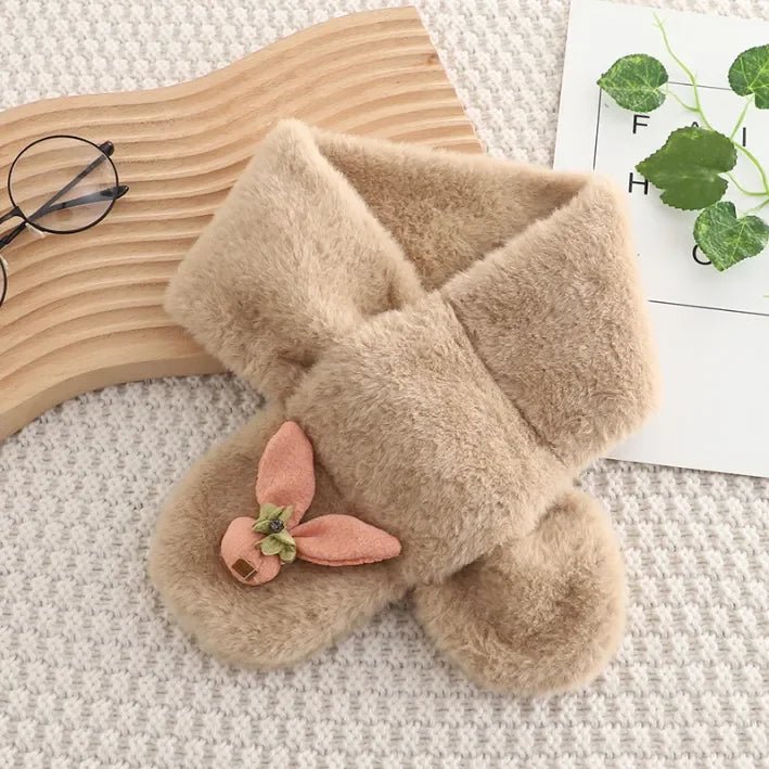 Peluş Atkılı 3 Parça Tavşan Cepli Kız Çocuk Takımı - MAKKA