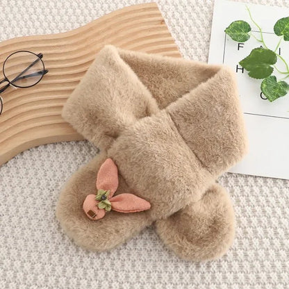 Peluş Atkılı 3 Parça Tavşan Cepli Kız Çocuk Takımı - MAKKA