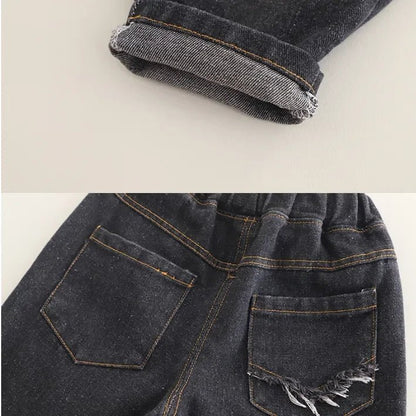 Peluş Ayıcıklı Erkek Çocuk 2'li Takım Sweatshirt ve Jean Pantolon - MAKKA