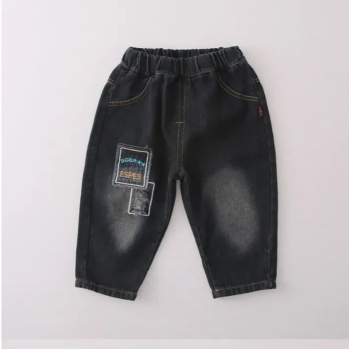 Peluş Kapüşonlu Erkek Çocuk Takımı Kot Pantolonlu Rahat Set - MAKKA