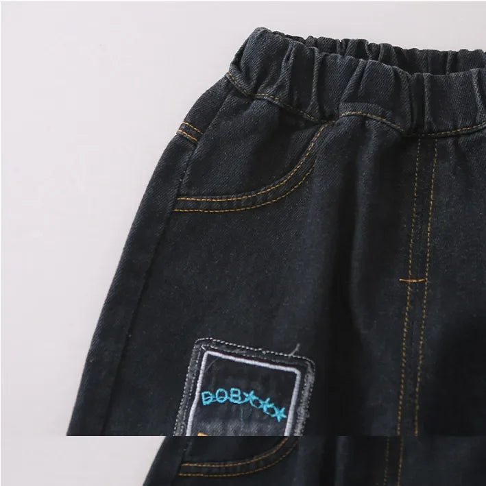 Peluş Kapüşonlu Erkek Çocuk Takımı Kot Pantolonlu Rahat Set - MAKKA