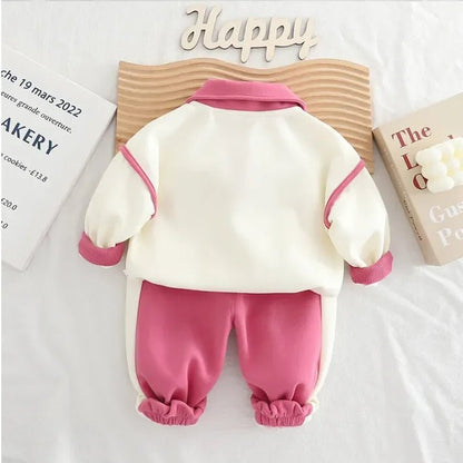 Peluş Kuzu Desenli Pamuklu Kız 2 Parça Takım Esnek Bel - MAKKA