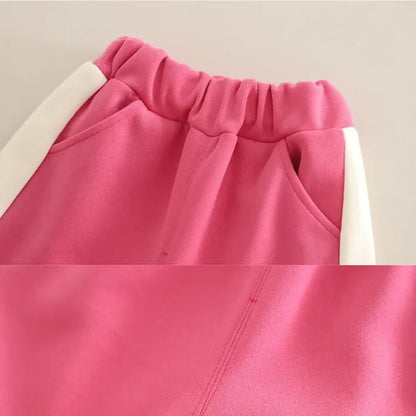 Peluş Kuzu Desenli Pamuklu Kız 2 Parça Takım Esnek Bel - MAKKA