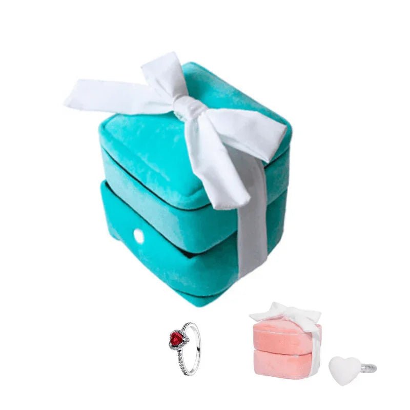 Peluş Yüzük Kutusu Kalp İçi Gizli Bölmeli Hediye - MAKKA