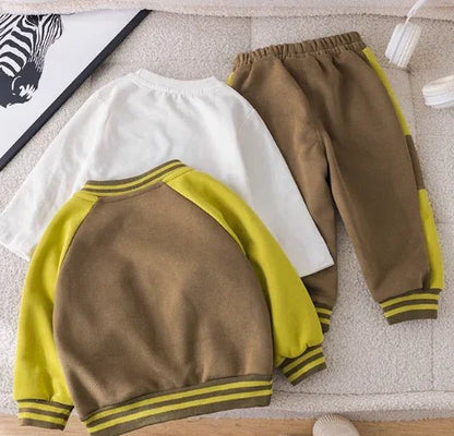 Peluşlu 3 Parçalı Erkek Çocuk Takımı Sıcak Rahat Kombin - MAKKA