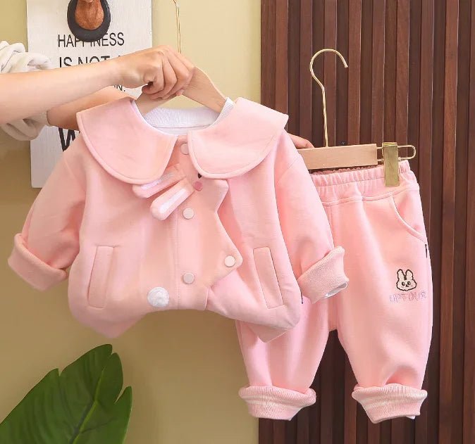 Pembe 1 - 6 Yaş Kız Çocuk 3 Parça Pamuk Karışımlı Takım - MAKKA