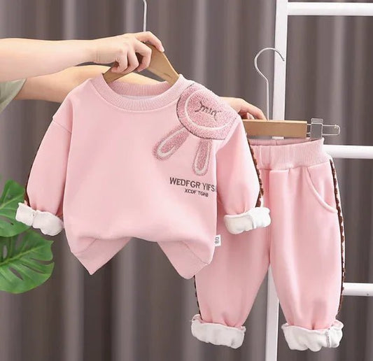 Pembe Pamuklu Kız Çocuk Takımı 1 Yaş 5 Yaş Konforlu Set - MAKKA