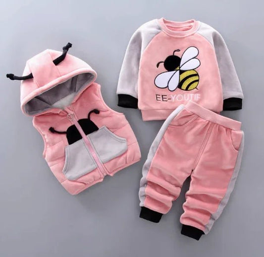 Pembeli Üç Parçalı Kız Çocuk Takım Yumuşak Rahat Konforlu - MAKKA