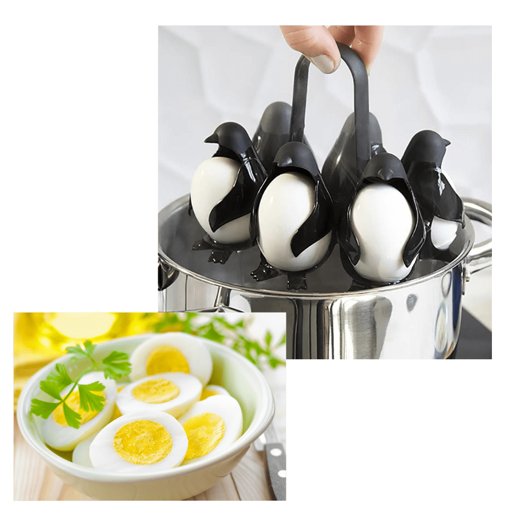 Penguen Silikon Yumurta Tutucu ve Haşlama Kabı Isıya Dayanıklı 6'lı - MAKKA