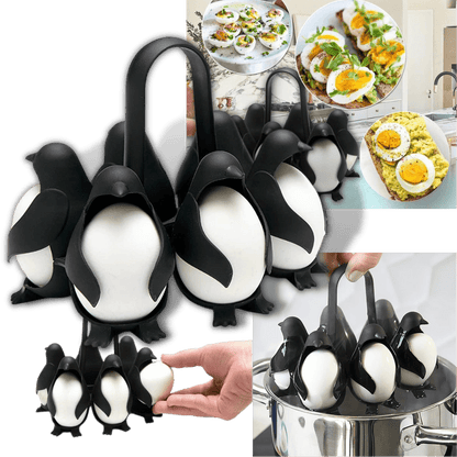 Penguen Silikon Yumurta Tutucu ve Haşlama Kabı Isıya Dayanıklı 6'lı - MAKKA