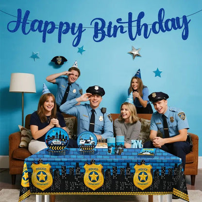 Polis Temalı Doğum Günü Süsleri Bayrak Asma Seti 25 Parça - MAKKA