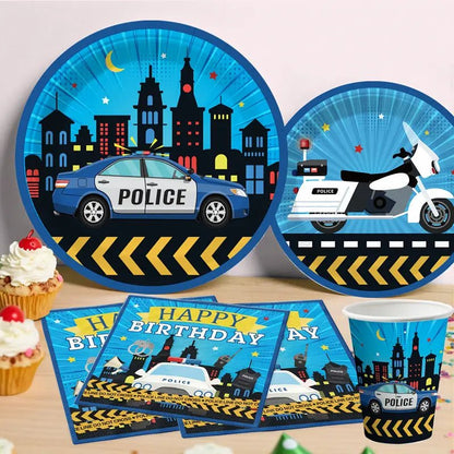 Polis Temalı Doğum Günü Süsleri Bayrak Asma Seti 25 Parça - MAKKA