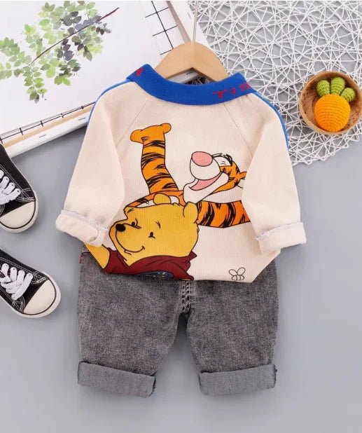 Polo Yaka Karikatürlü Çocuk Takımı 1 - 5 Yaş Rahat Nefes Esnek - MAKKA