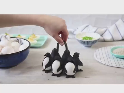 Penguen Silikon Yumurta Tutucu ve Haşlama Kabı Isıya Dayanıklı 6'lı